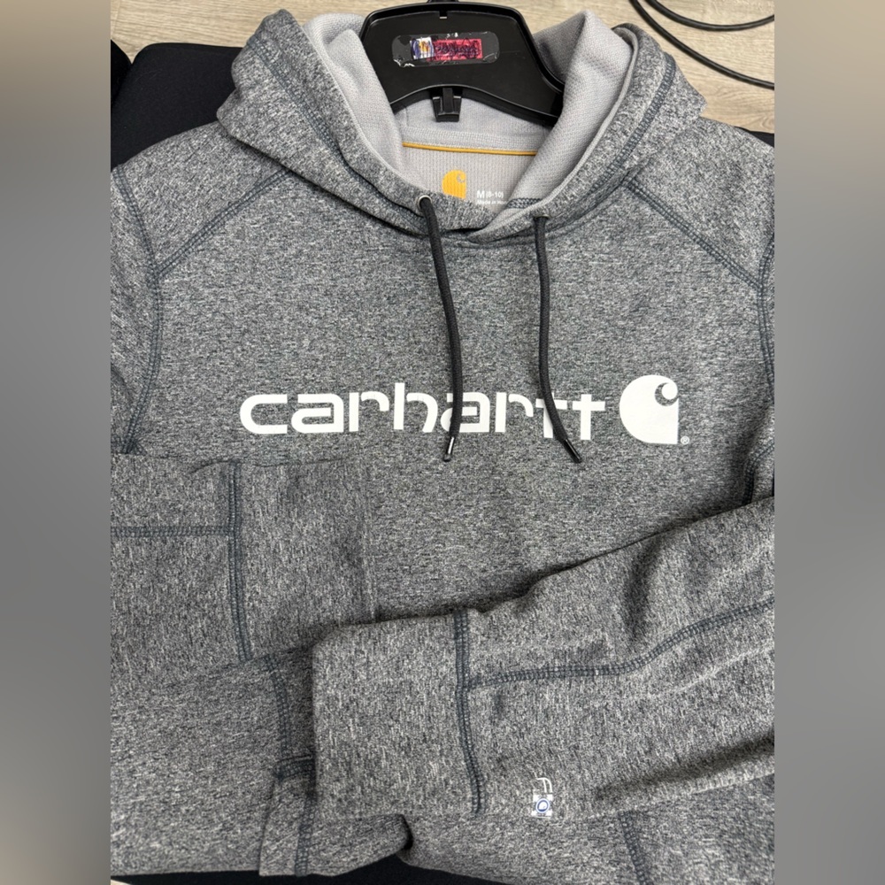 Women’s Carhartt Gray Heather Hoodie with Logo Accent - Picture 4 of 4